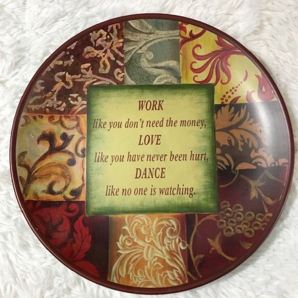 Tapestry Patchwork Message Decor Plates - Picture 5 of 11